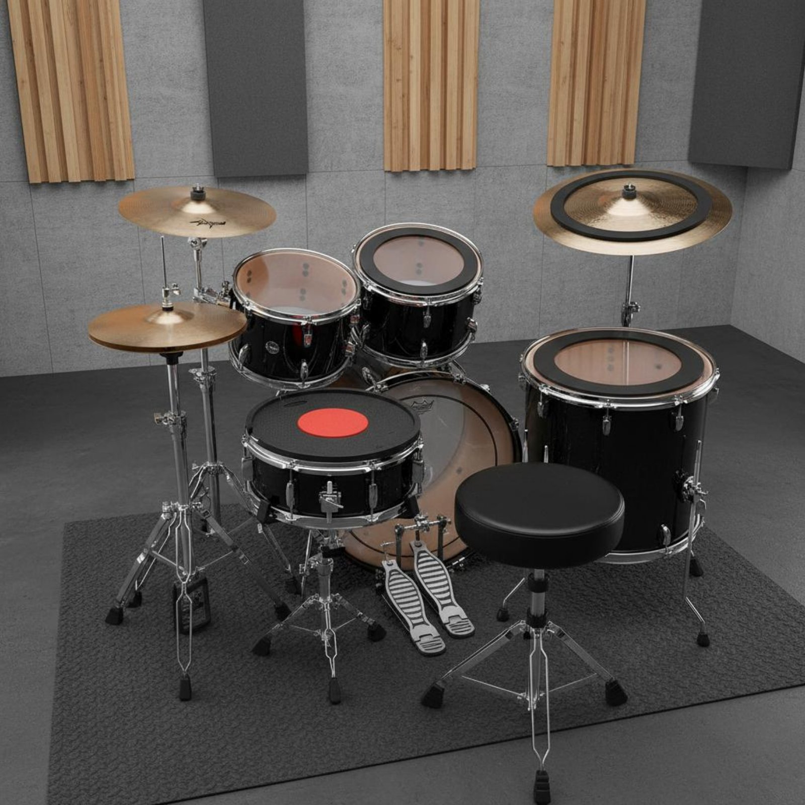 Musical Instrument Drum - 고무 드럼 및 심벌즈 소음 감소용