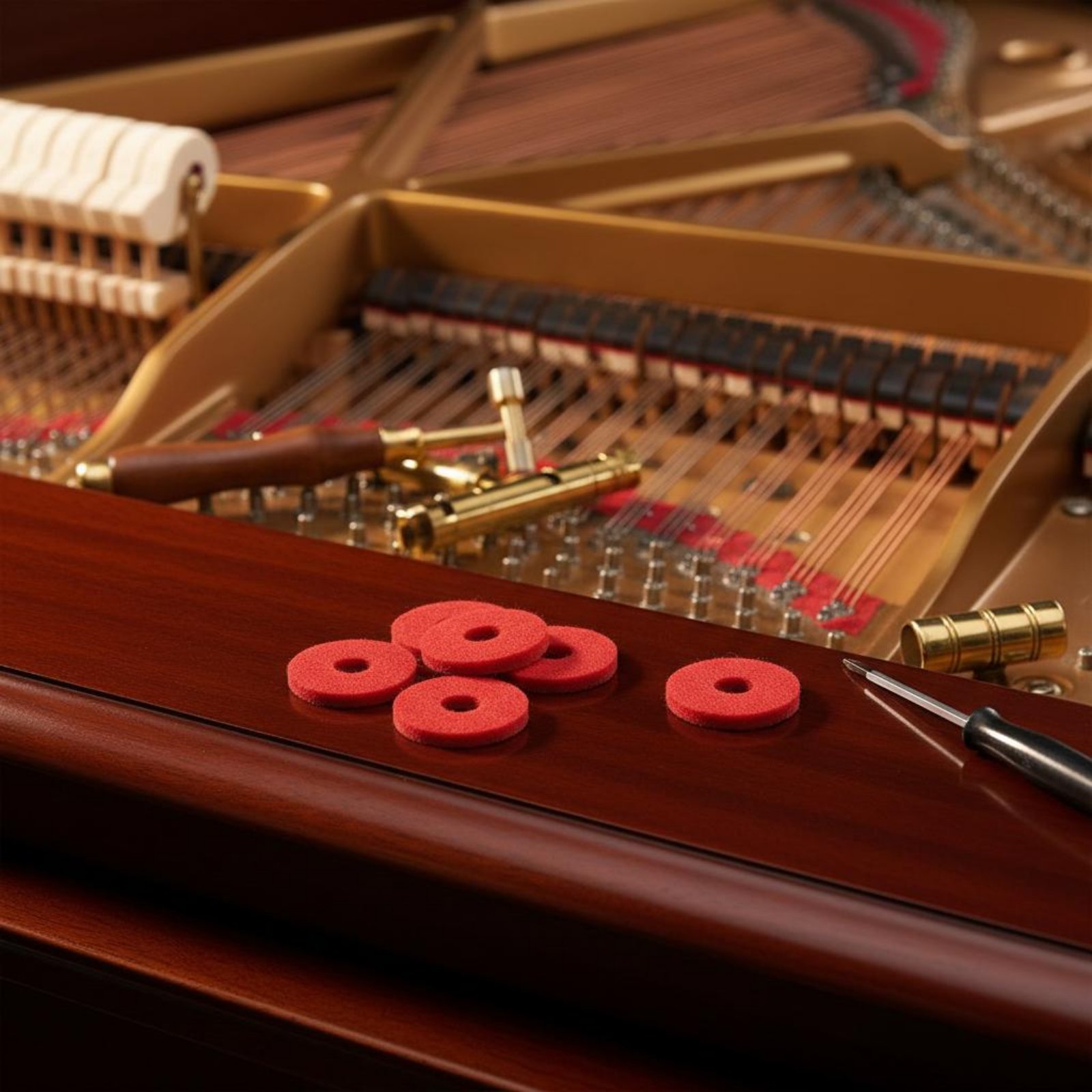 Musical Instrument Piano - 빨간색 피아노 키 와셔 작은 원형