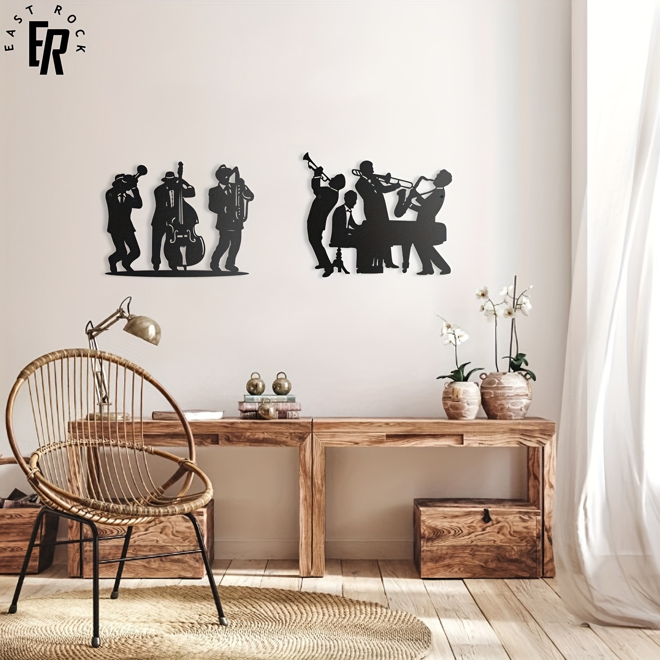 메탈 뮤지션 실루엣 벽 장식 |     재즈 밴드 벽걸 - Musical Instrument Logo 리뷰 및 가격