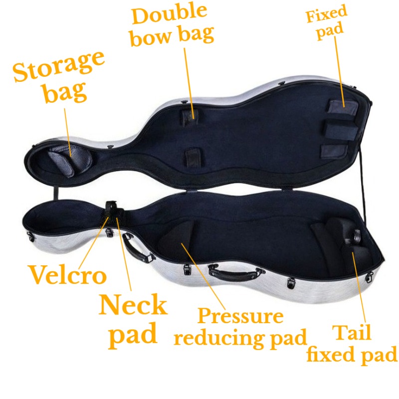 4/4 탄소 섬유 첼로 케이스 스크래치 방지 내마모성  - Musical Instrument Accessories 리뷰 및 가격