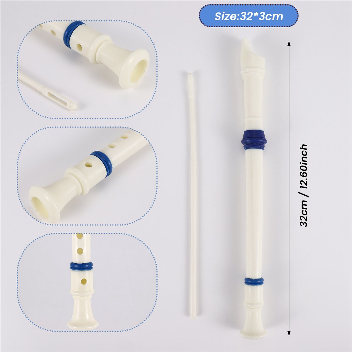 ABST 악기 6홀 소프라노 플루트 리코더 화이트 블루 - Musical Instrument Recorder 리뷰 및 가격