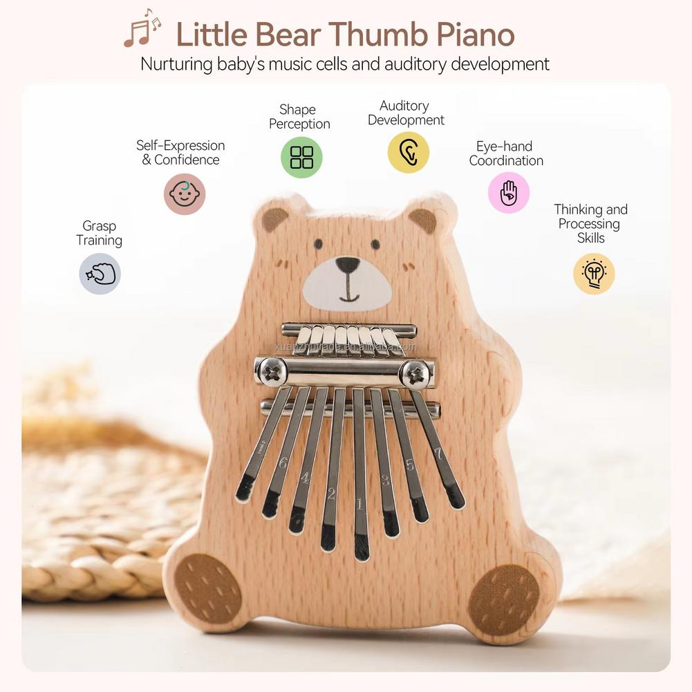 8키 미니 칼림바 휴대용 엄지 피아노 만화 곰 손가락  - Musical Instrument Piano 리뷰 및 가격