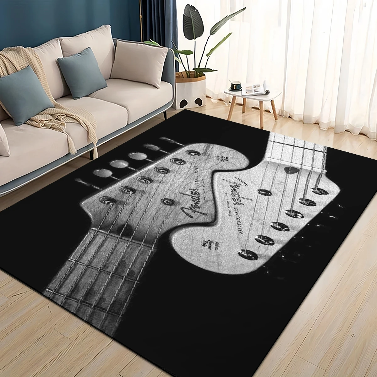 3D 레트로 펜더 로고 기타 악기 음악 카펫 러그 거실 - Musical Instrument Logo 리뷰 및 가격